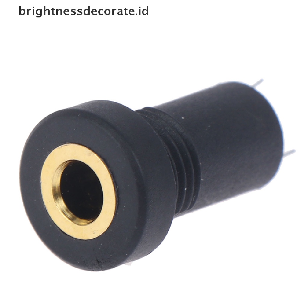 (Birth) Soket Jack Audio 3.5mm 3 Pole Warna Hitam Dengan Baut