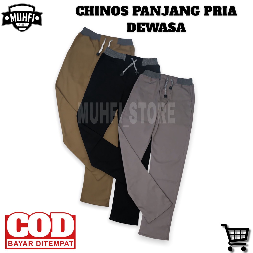 Celana Panjang Pria Chino Rip PREMIUM / Celana Chino Panjang Pria Rip Pinggang Karet HIGH QUALITY