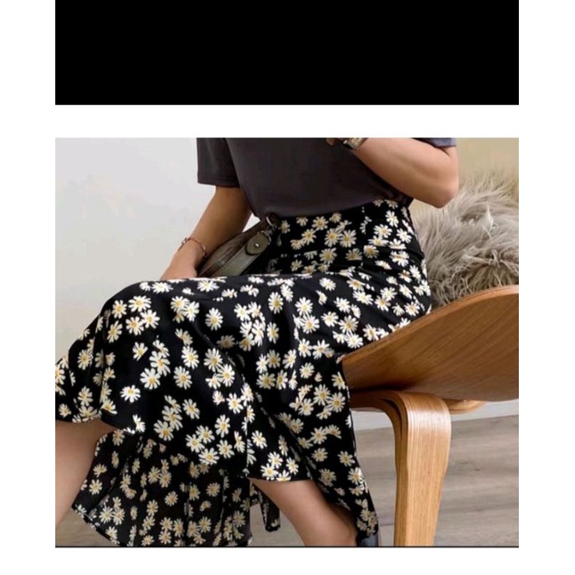 rok motif bunga kecil bahan hyget