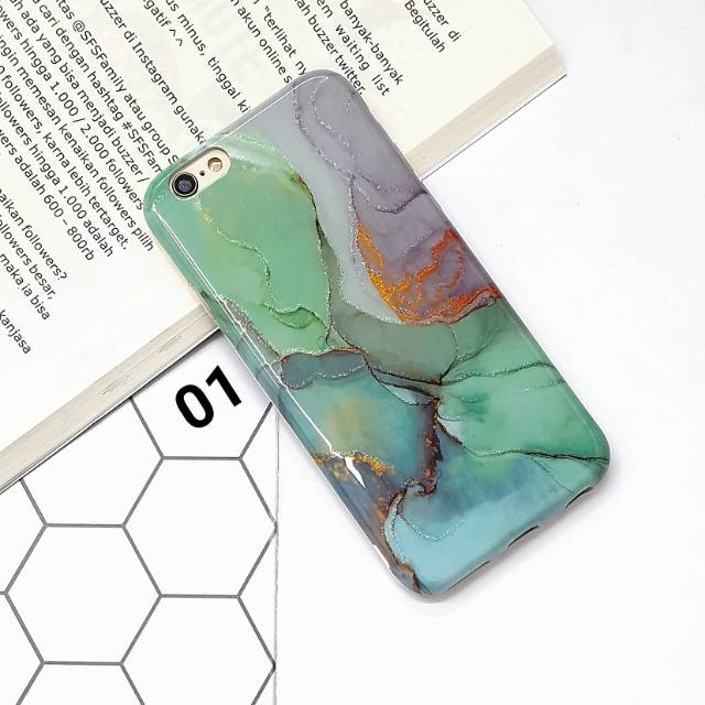 IPHONE 6G 6S  6 PLUS  7G 8G SE 2020  7 PLUS 8 PLUS  X XS  XS MAX - PAINTING GLITER Soft Case Marble