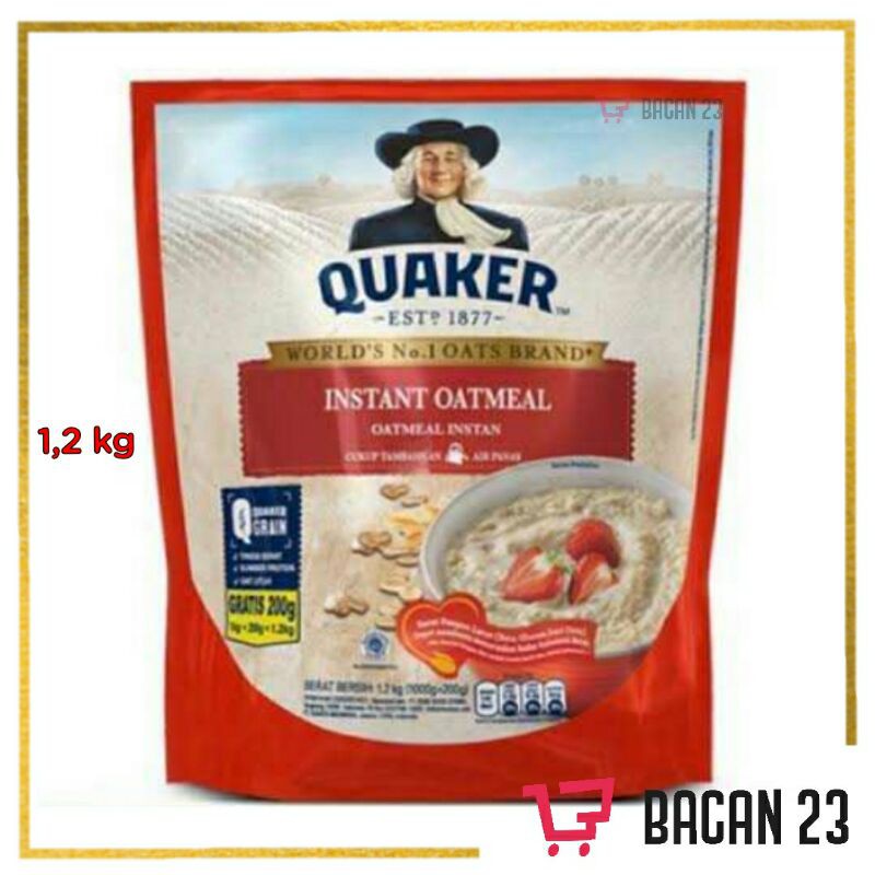 Quaker Instant Oatmeal (1,2kg) / Oat Meal Sereal Instan / Bacan 23 - Bacan23