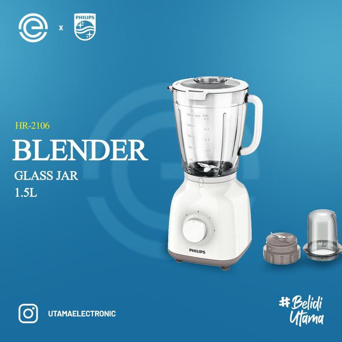 Philips Blender Kaca 1.5 Liter - Hr2106 - Promo 