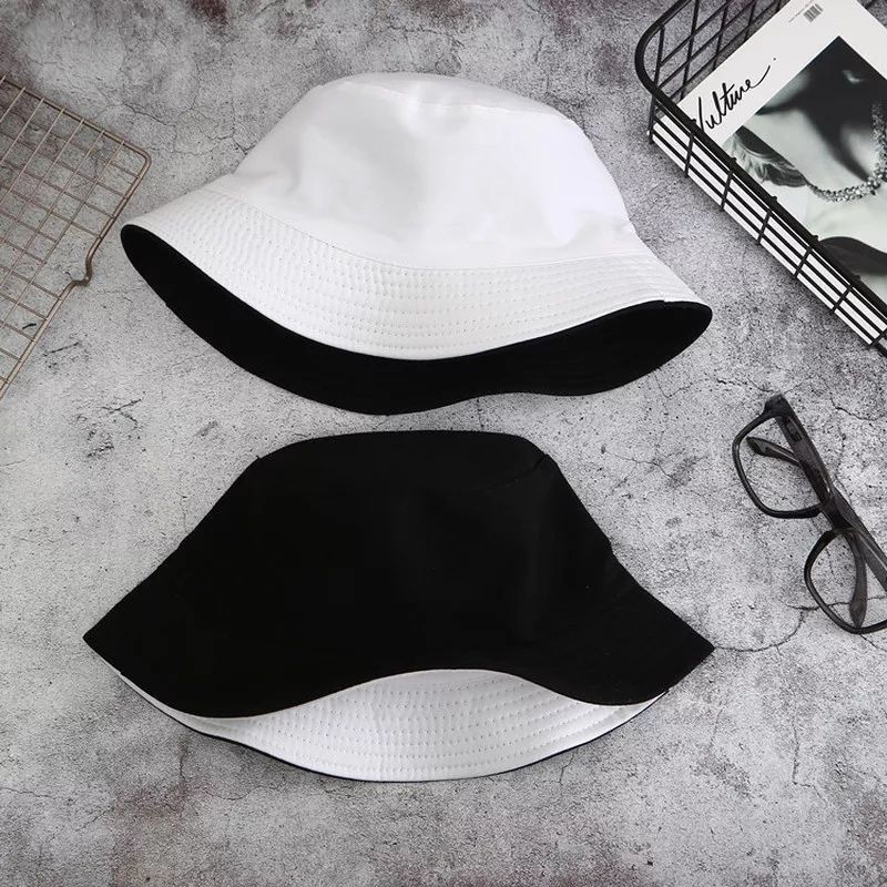 Topi Bucket Polos Bolak Balik Pria Wanita Korea Style