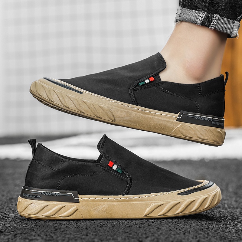 New Leedoo Sepatu Kantor Pria Sepatu Slip On Pria Casual Sepatu Kanvas Sepatu Kerja Sepatu Pria