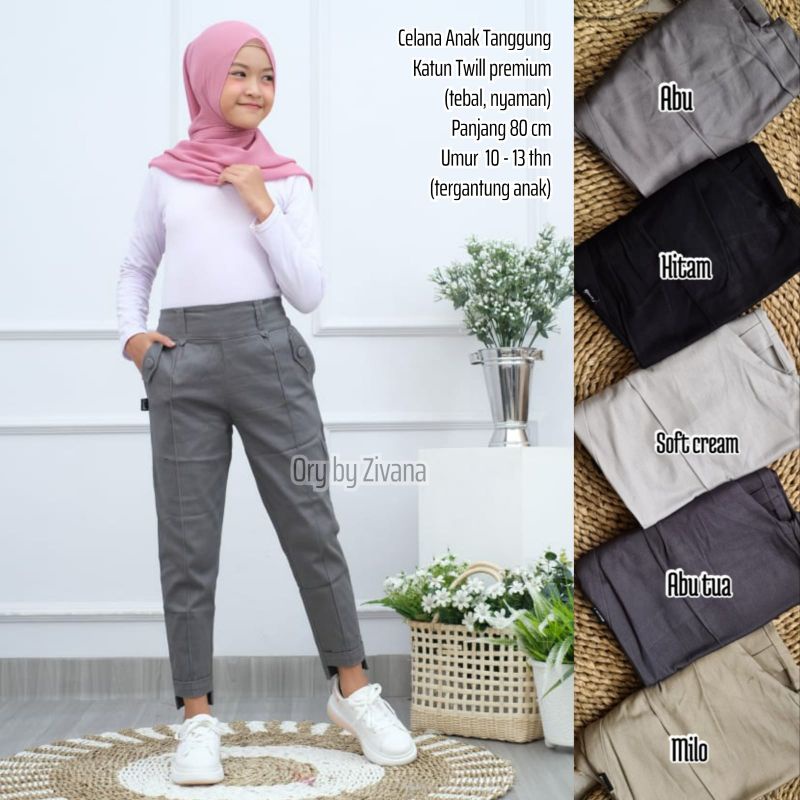 Celana panjang Twill Tanggung ±(10-13)th //JF446