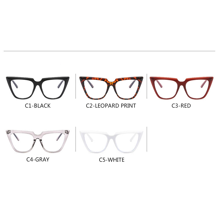 Fashion Anti-Blu-ray Large Frame Cat Eye Korean Men and Women Glasses Metal Hinge