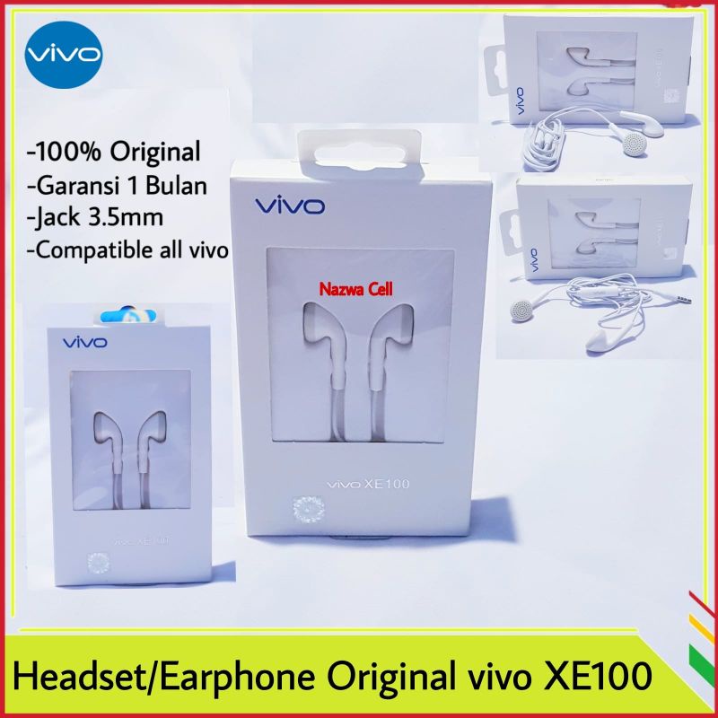 Headset Earphone VIVO XE100 ORIGINAL 100% Stereo