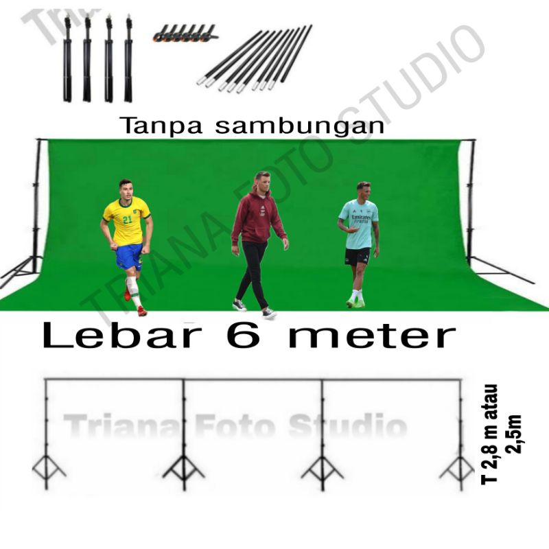 green screen paket 3 x 6 meter lengkap
