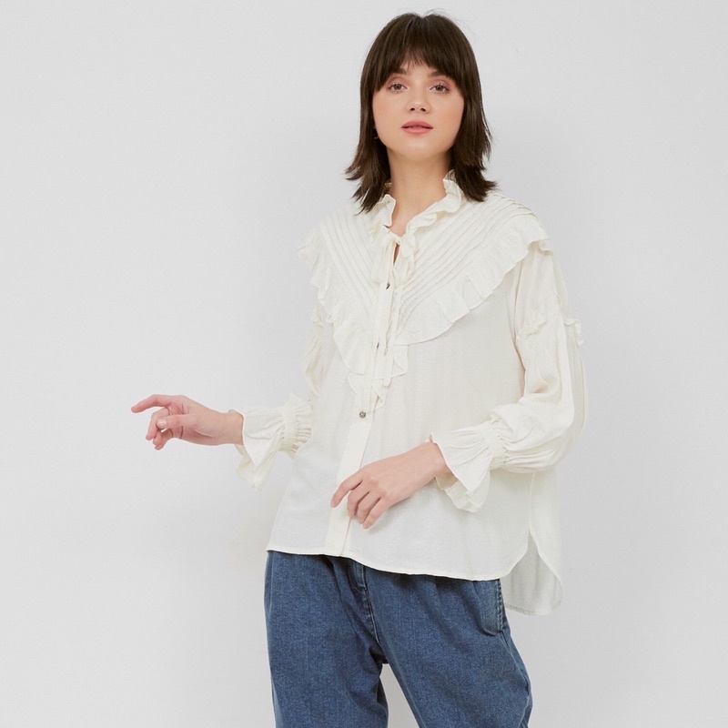 NONA Duke Top Wrinkle Broken White