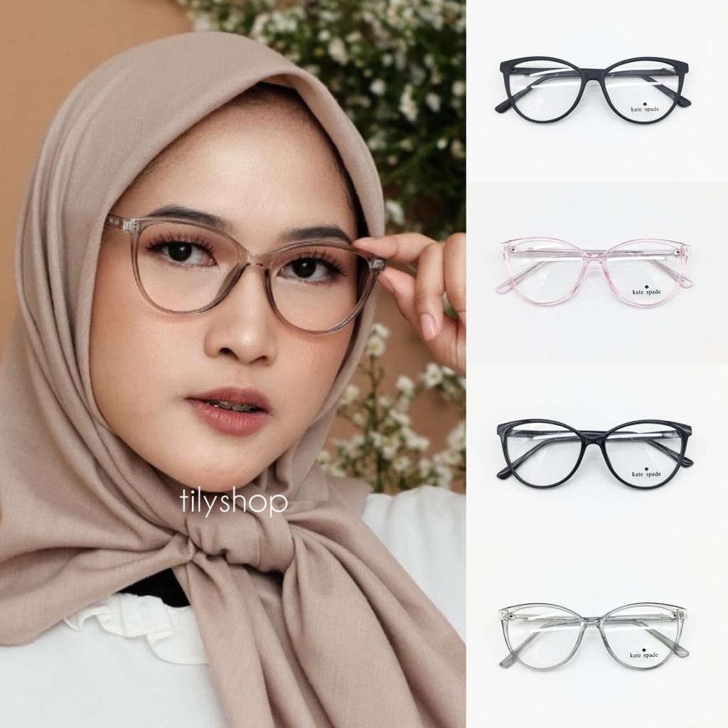 Frame Kacamata Minus Anti Radiasi Kate Spade 806 Cat Eye Wanita Murah TERMURAH