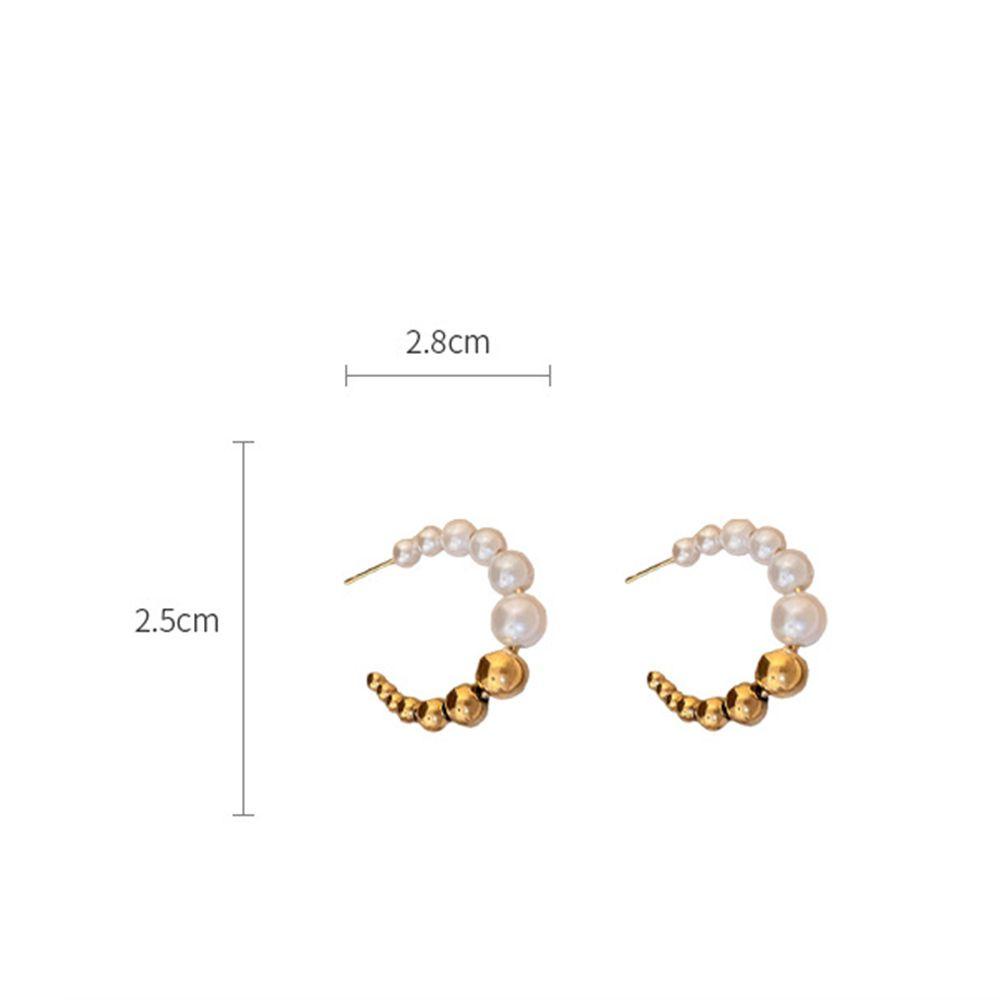 Mxbeauty Wanita Menjuntai Anting Gadis Elegan Hadiah Mutiara Perhiasan Aksesoris Anting Liontin Bentuk C Fashion Hoop Earrings