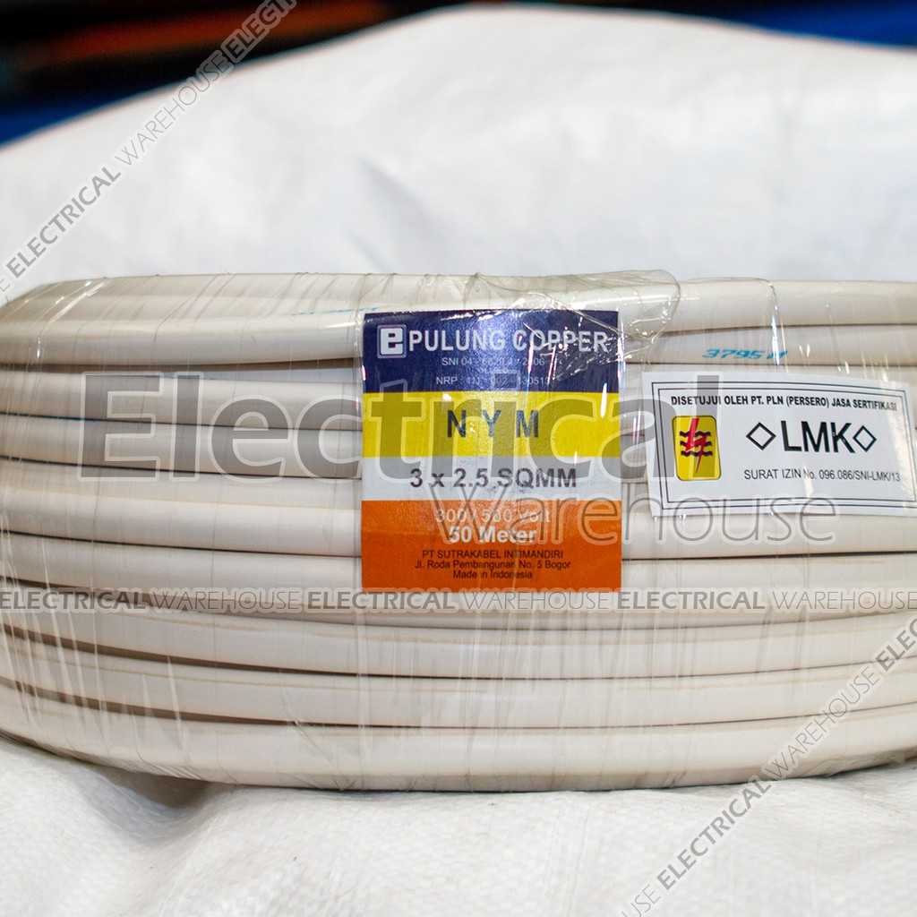 Kabel Listrik NYM 3x2.5mm2 PULUNG 50 Meter ( 3x2.5mm 3x2.5 mm 3 x 2.5 3x2,5 mm 50M )