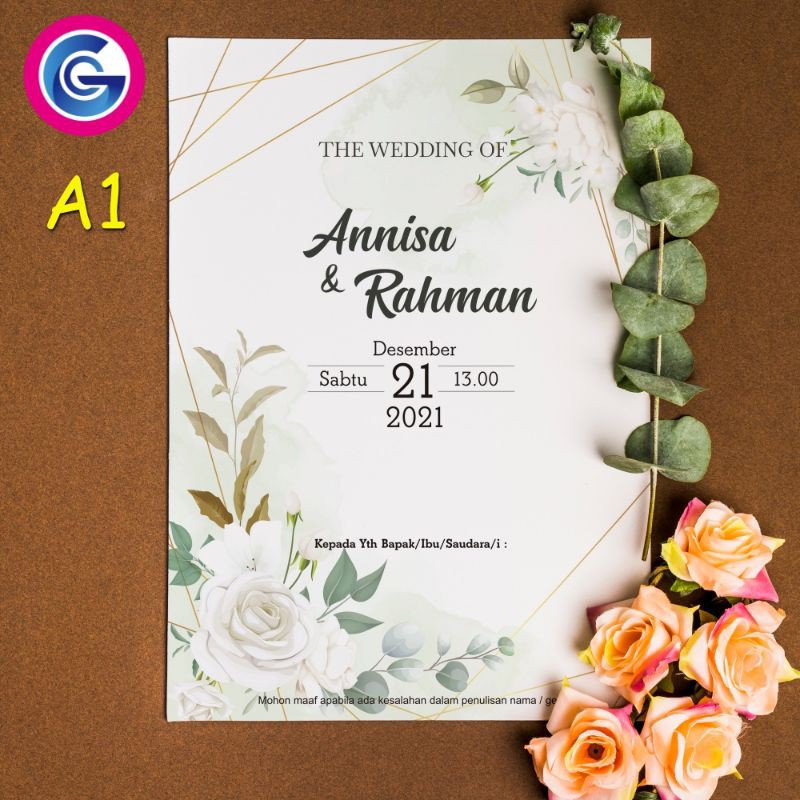 Undangan Pernikahan Desain Cantik & Elegan Model Griya A1
