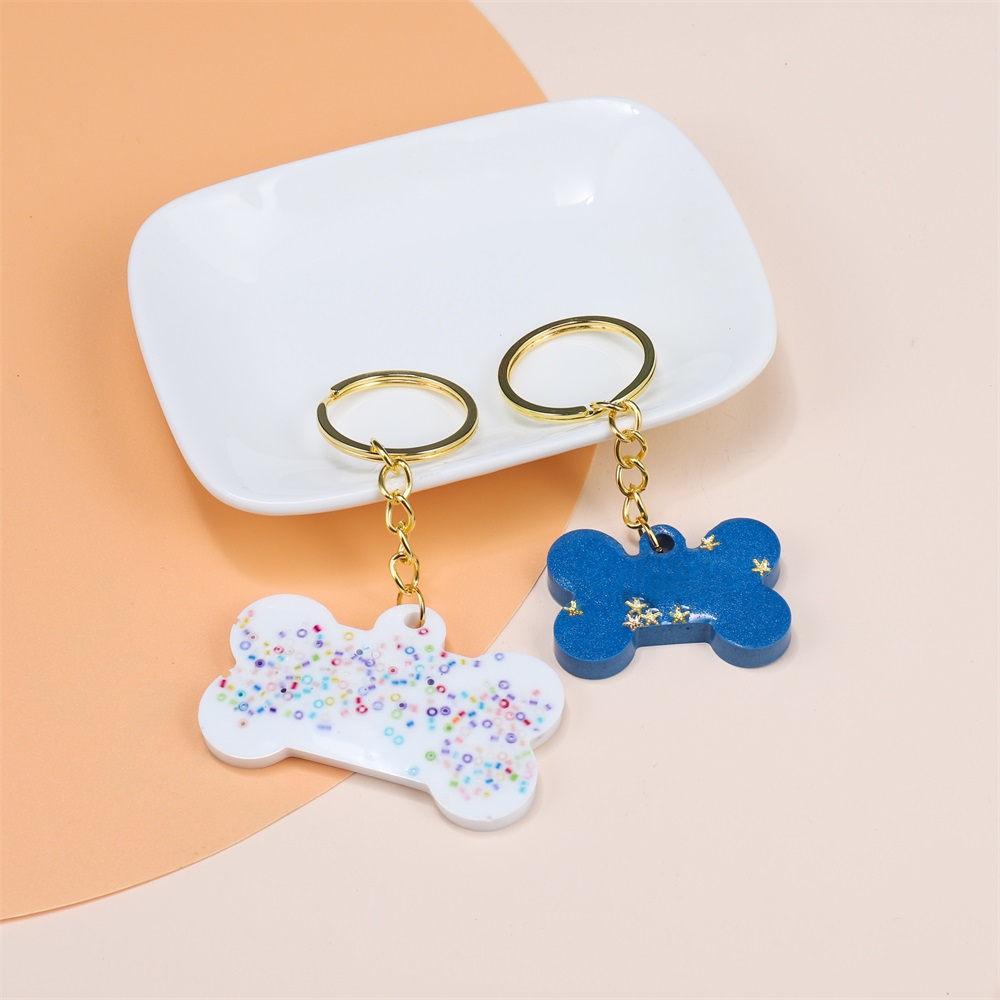 Pet dog bone shape Keychain silicone mold Epoxy Resin Casting Molds diy key chain （1pc/pack）