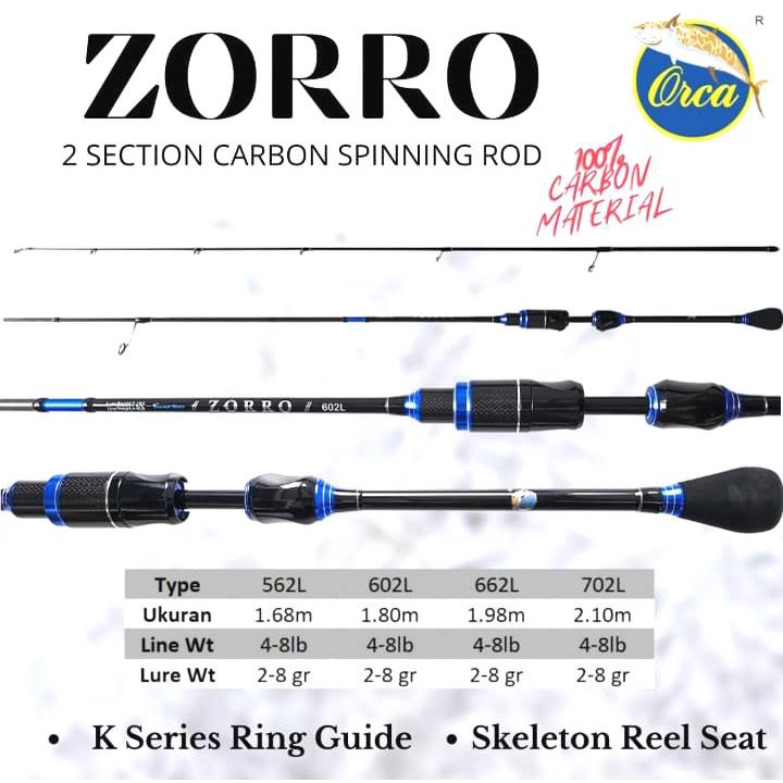 Joran Pancing Spinning Orca Zorro 562L602L 662L 702L Japan Style Special Model