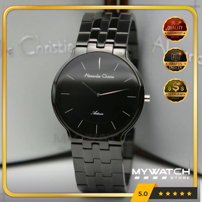 Jam Tangan Pria Ori Alexandre Christie AC 8616 AC8616 Black Alexander Original