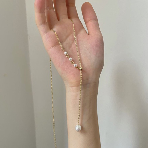 kalung mutiara simpel small fresh pearl necklace jka243(3d2)