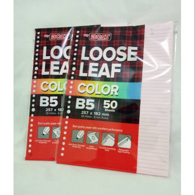 

Loose Leaf Isi Binder B5 Isi 50 Garis Pink