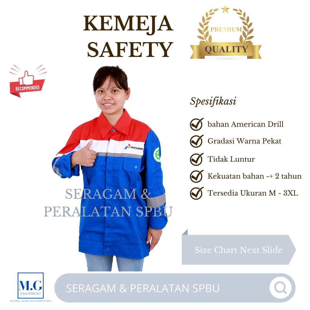 NEW - Baju Kemeja Pertamina Lengan Panjang / Kemeja Safety SPBU