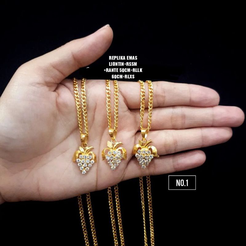 Kalung replika emas model anggur bermata,bisa beli terpisah,mewah,cantik,persis seperti emas asli