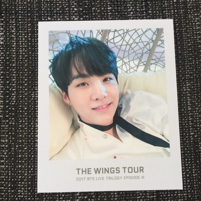 Official BTS Wings Tour Ticket Polaroid - Suga