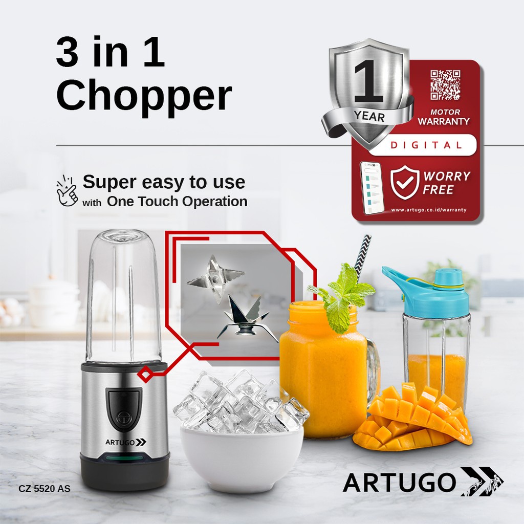 ARTUGO FOOD CHOPPER CZ 5520 AS 3 in 1