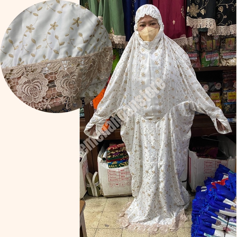 Mukena Telekung Dewasa Terusan Ainun Siti Khadijah Sutra Jepang Halus Murah Jumbo / Big / Plus Size 