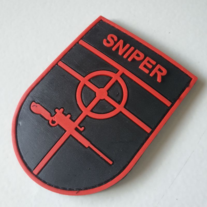 PATCH RUBBER LOGO SNIPER SHOOT TAMENG TACTICAL/TEMPELAN EMBLEM KARET VELCRO