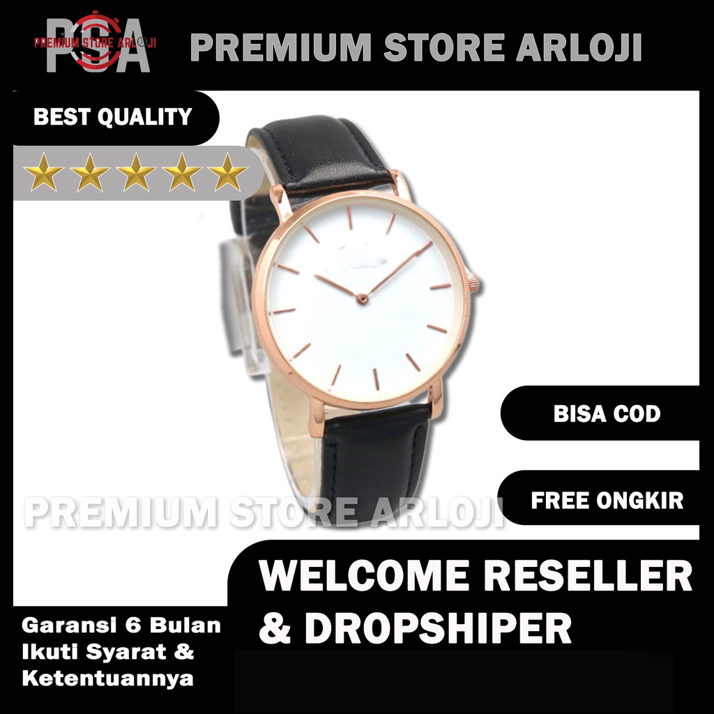 Grosiran Jam Tangan Pria D4085PW Analog Tali Kulit Case Rose Free Box Exclusive Paperbag &amp; Baterai Cadangan (BISACOD)