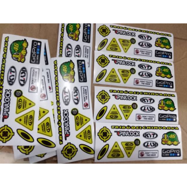 Stiker set kyt pemanis visor helm