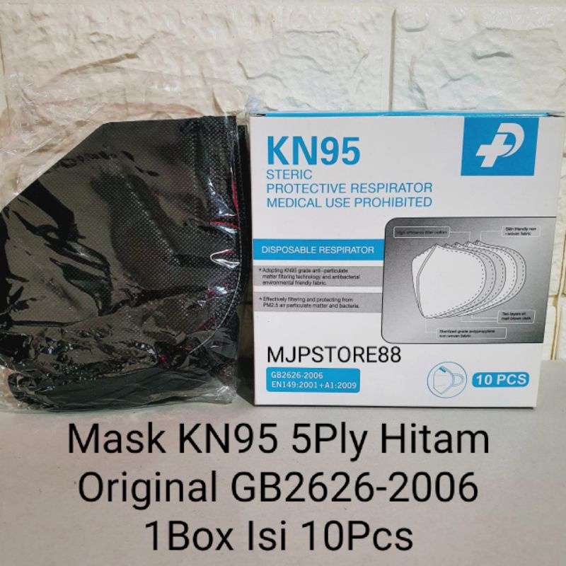 Masker KN95 5Ply Black Edition 1Box Isi 10Pcs