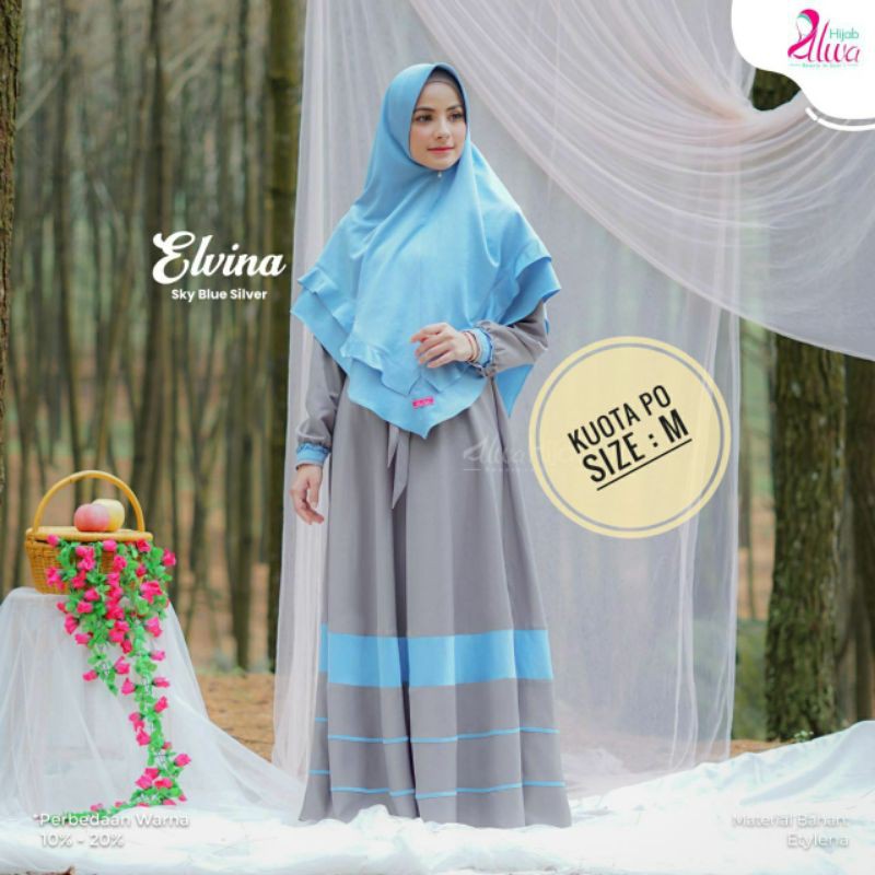 GAMIS ALWA HIJAB ELVINA SET SIMPLE BUSUI JILBAB PET ANTEM