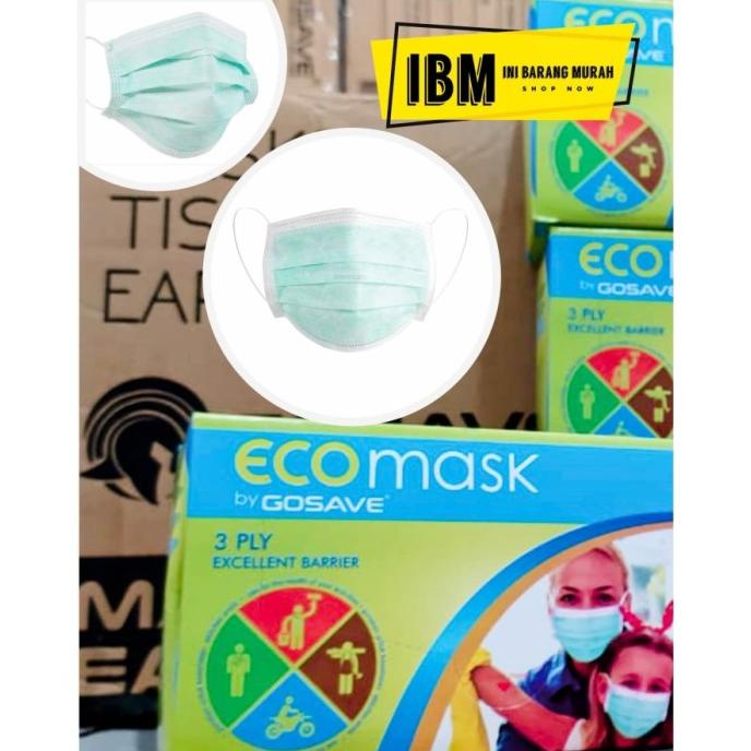 """] MASKER ECO MASK GOSAVE MASKER KESEHATAN 3PLY