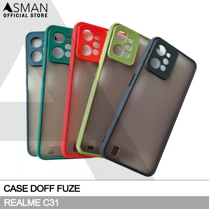 Asman Case Realme C31 Doff Fuze Premium Shield Protector