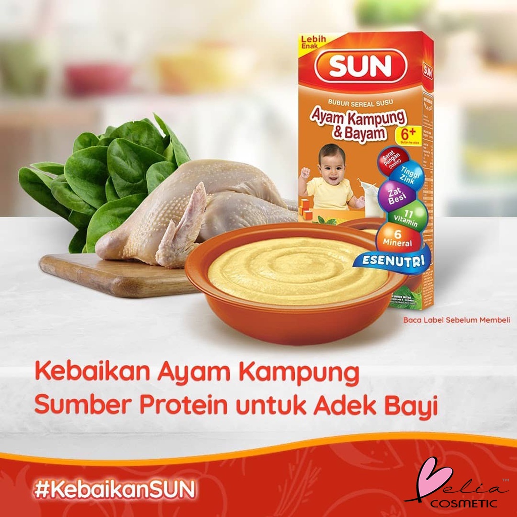 ❤ BELIA ❤ SUN Bubur Sereal Susu 100g &amp; 120g Bayi 6+ bulan keatas | Tim Instant 8+ | Instant | Makanan Aman Baby | Sehat | MPASI | Pendamping ASI | HALAL BPOM