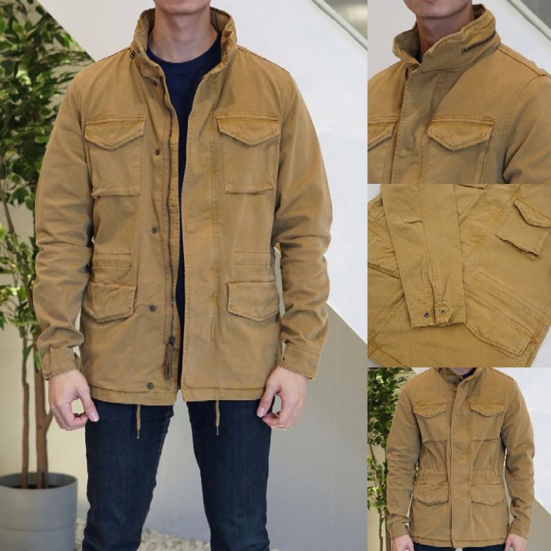 Jaket Parka Old Navy Hidden Hood Canvas Original Jacket Khaki