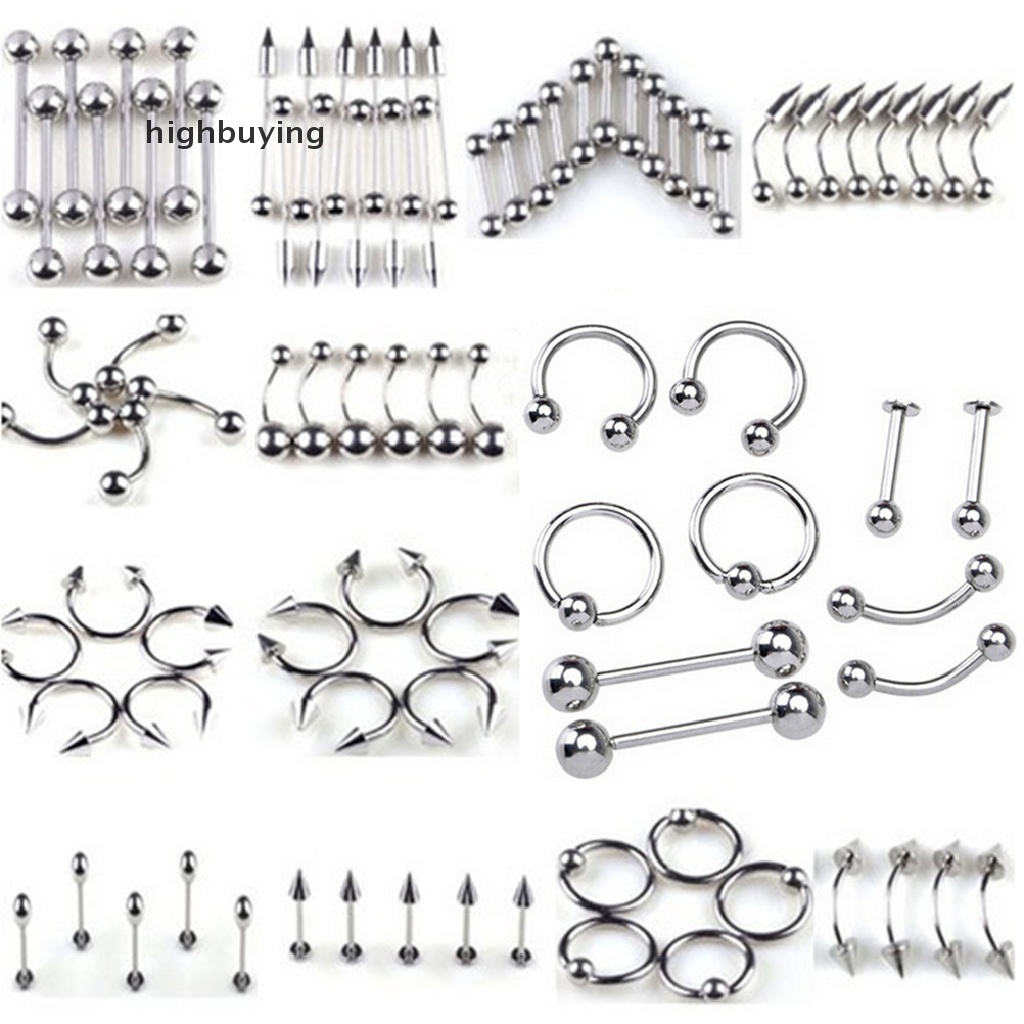 Hbid 85pcs Anting Tindik Lidah / Alis / Bibir / Pusar Bahan Stainless Steel