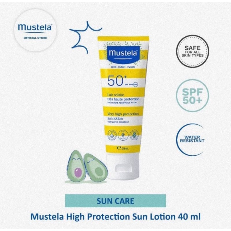 Mustela High Protection Sun Lotion 40 ml &amp; 100 ml/Lotion Tabir Surya Mustela