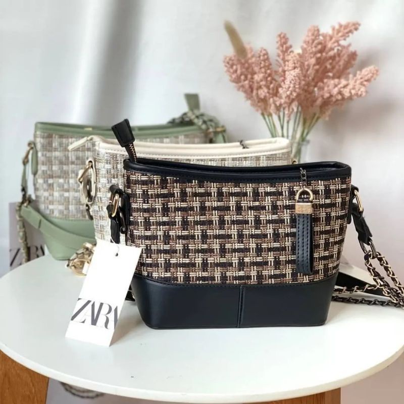 12.12 SALE | ZRA gabriell tweed crossbody bag