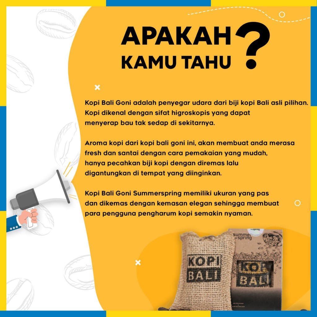 Summer Spring - Kopi Bali Goni - Pengharum Pewangi Parfum Ruangan Mobil Toilet Ruang Tamu Dapur Lemari Pakaian Kamar Mandi Tidur Closet Wc - 35gr