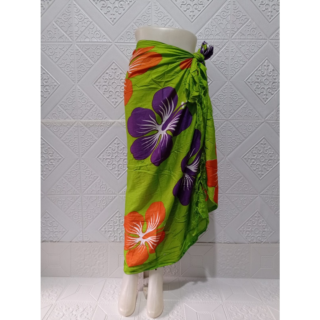 Kain Pantai//Sarung Pantai//Selimut Bali//Selendang Pantai//Kain Warna//Kain Batik//Kain  Aksesories//Motif Sari Bunga-Hijau