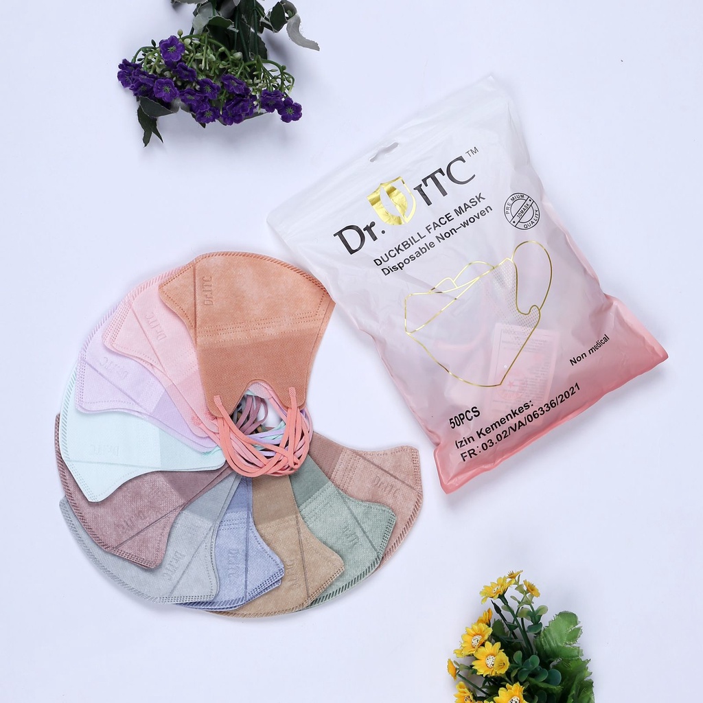 MASKER DUCKBILL COLOUR MIX DR.ITC ISI 50 PCS