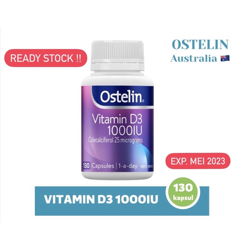 OSTELIN Vitamin D3 1000IU 130 Capsules ORIGINAL Australia READY STOCK !!