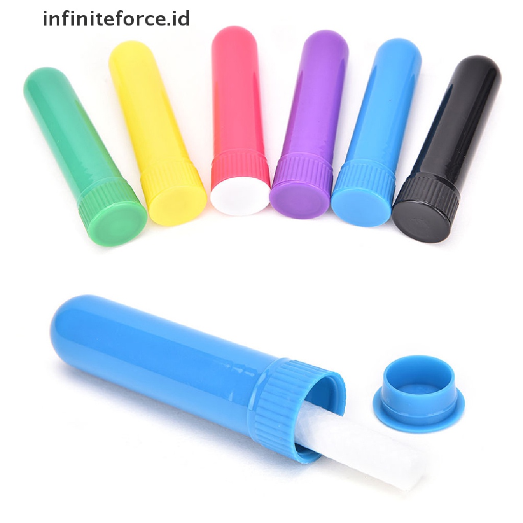 Infiniteforce.id 10pcs Tabung inhaler Kosong Multi Warna Holder Minyak Esensial / Hidung