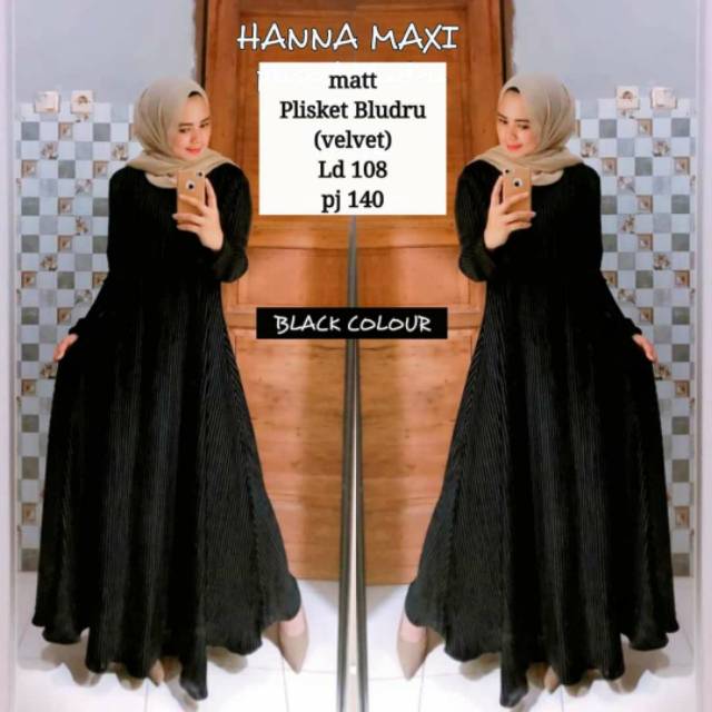 Gamis plisket bludru