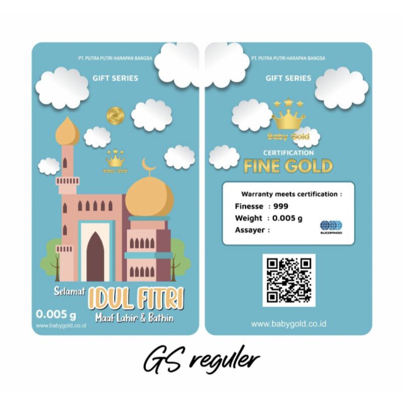 baby gold emas mini logam mulia edisi idul Fitri 0,005 gram