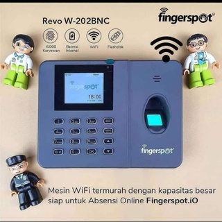 fingerspot Revo W-202BNC mesin absensi wifi dengan battery internal fingerspot w202 mesin absensi online jari/kartu/password