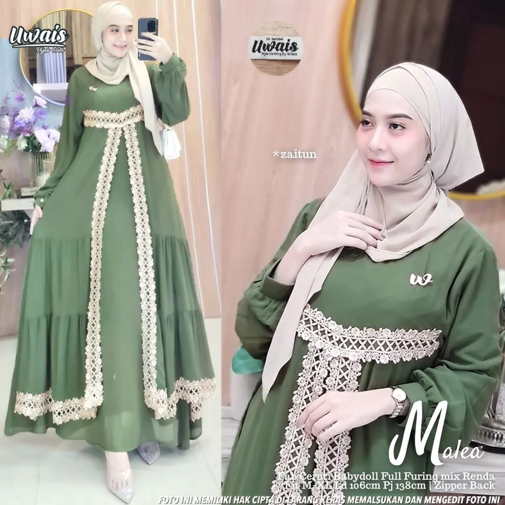 CERUTY MALEA UKURAN JUMBO M L XL XXL 3XL 4XL 5XL LD 98 100 110 120 130 138 140//GAMIS CERUTY MALEA UKURAN JUMBO