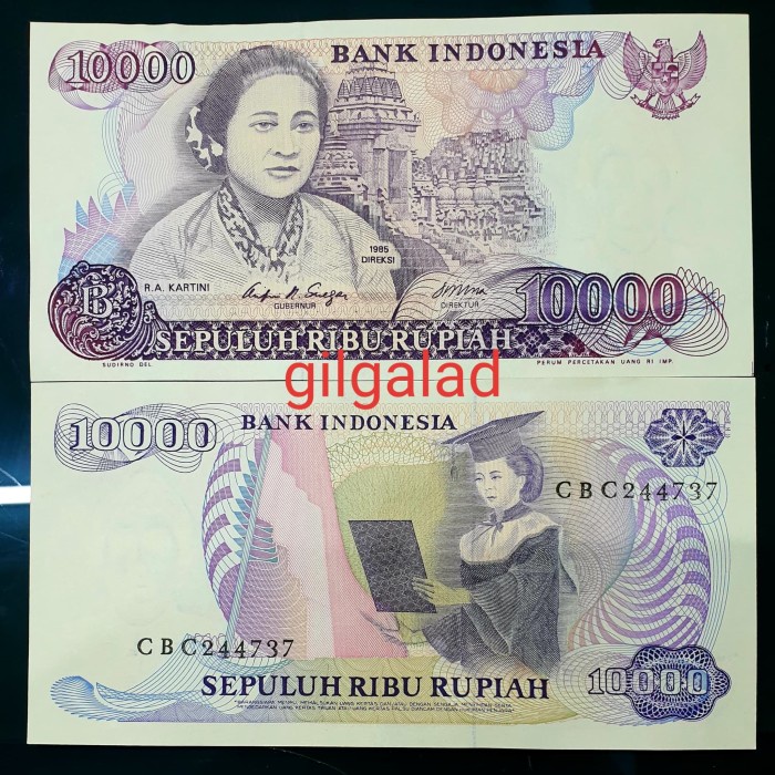 KUNO-UANG- GRESS/UNC UANG KUNO 10000 RUPIAH IBU KARTINI 1985 -UANG-KUNO.