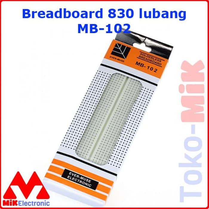 

BREADBOARD MB-102 16.5CMX5.5CM SOLDERLESS PCB CIRCUIT BOARD 830 LUBANG